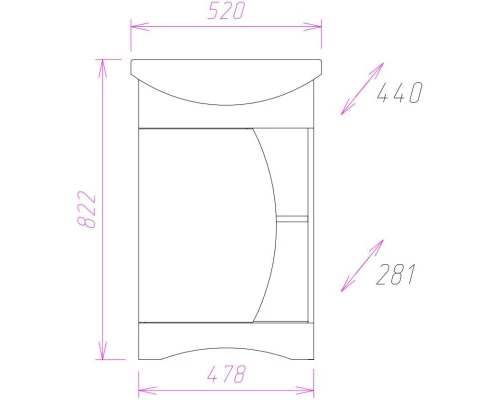 Тумба венге луизиана/бодега 47,8 см Onika Дуэт 105201