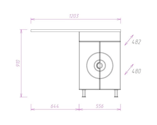 Тумба белый глянец 55,6 см Onika Космос 106019
