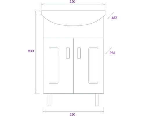Тумба белый глянец 52 см Onika Кристалл 105550