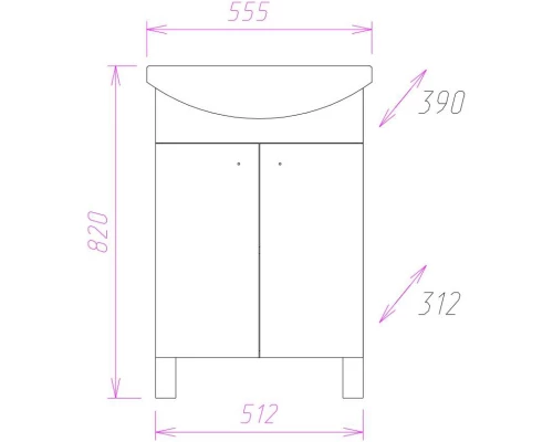 Тумба белый глянец 51,2 см Onika Лига 105554