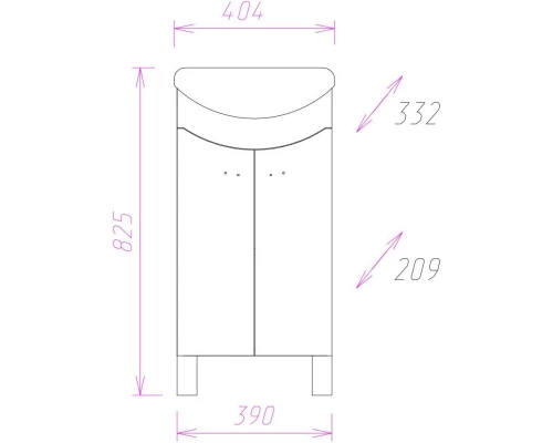 Тумба белый глянец 39 см Onika Манго 104002