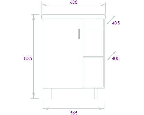 Тумба дуб сонома/серый матовый 56,5 см Onika Тимбер 106116