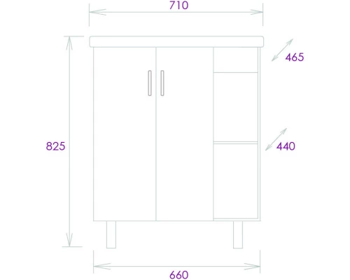 Тумба дуб сонома/серый матовый 66 см Onika Тимбер 107057