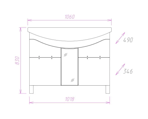 Тумба белый глянец 101,8 см Onika Флорена 110504