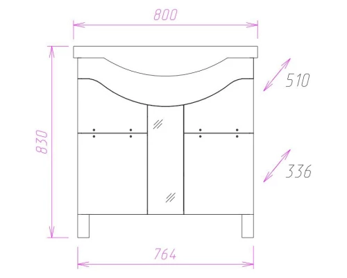 Тумба белый глянец 76,4 см Onika Флорена 108021
