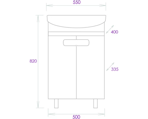 Тумба белый глянец/кастелло 50 см Onika Харпер 105557