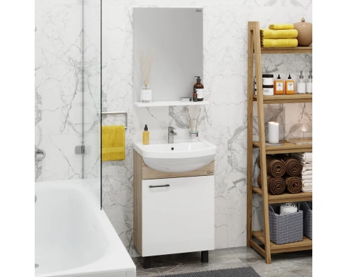 Тумба дуб сонома/белый матовый 47,8 см разборная Onika Эко 105209