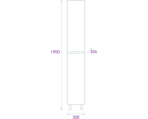 Пенал напольный дуб сонома/серый матовый L/R Onika Милтон 403078
