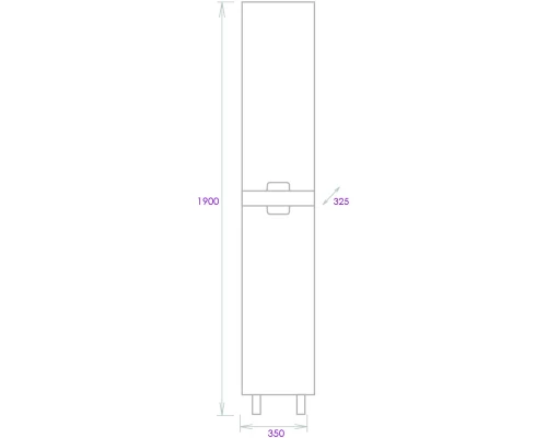 Пенал напольный белый глянец/кастелло L/R Onika Харпер 403567