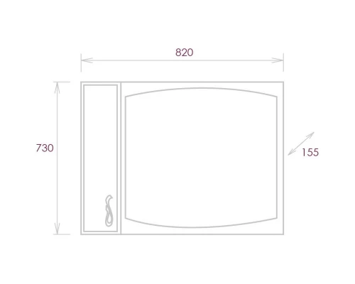 Зеркальный шкаф 82x73 см белый глянец L Onika Вальс 208508