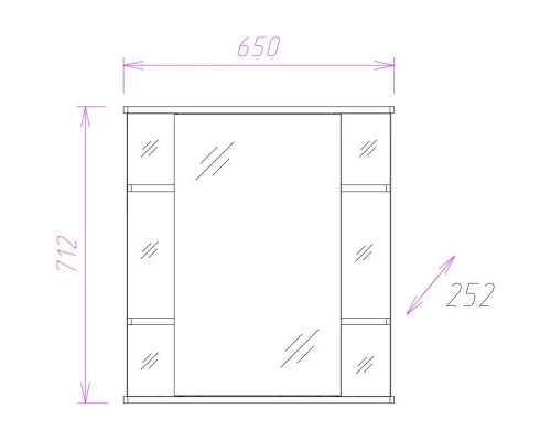 Зеркальный шкаф 65x71,2 см белый глянец L/R Onika Глория 206506