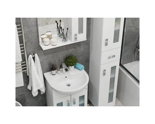 Зеркальный шкаф 58x71,2 см белый глянец R Onika Кристалл 205818