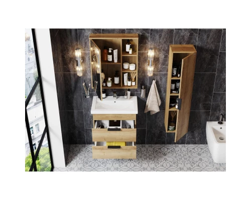 Зеркальный шкаф 50x70 см дуб галифакс L/R Onika Легран 205022