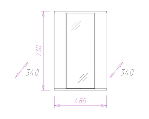 Зеркальный шкаф 34x34 см белый глянец L/R Onika Модерн 303402