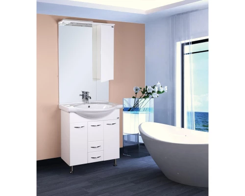 Зеркальный шкаф 75x105,6 см белый глянец R Onika Моника 207507