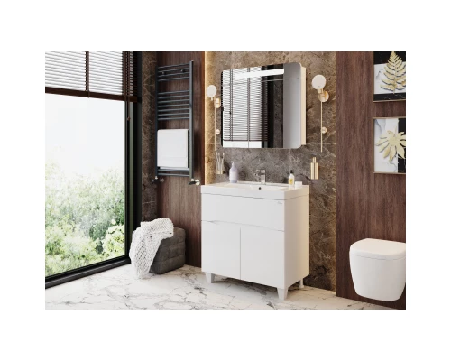 Зеркальный шкаф 80x70,6 см белый глянец Onika Неаполь 208094