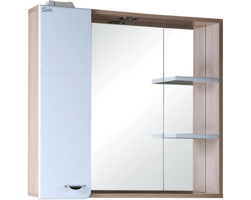 Зеркальный шкаф 75x71,6 см белый глянец/ясень шимо L Onika Стиль 207519