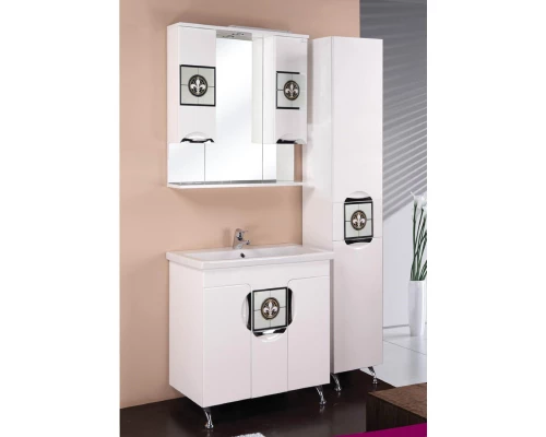 Зеркальный шкаф 78x85 см белый глянец Onika Флорена 207802