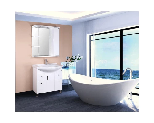 Зеркальный шкаф 80,8x85 см белый глянец R Onika Эльбрус 208022