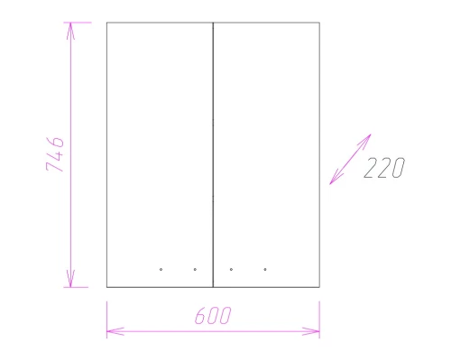 Шкаф двустворчатый 60x74,6 белый глянец Onika Кредо 306003