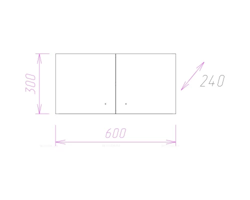 Шкаф двустворчатый 60x30 белый глянец Onika Нива 306001