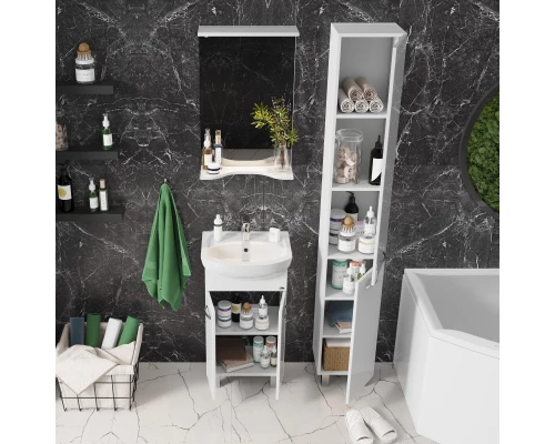 Зеркало 45x70 см белый глянец Onika Коралл 204501