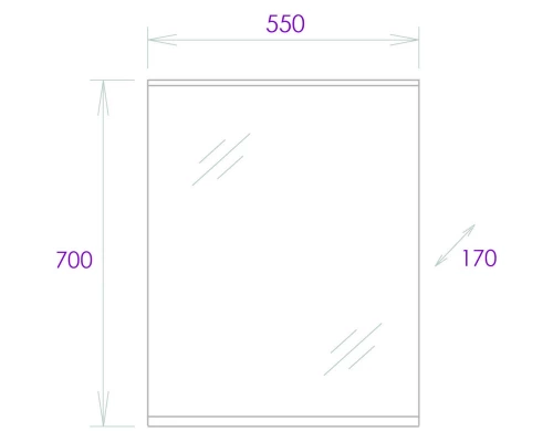 Зеркало 55x70 см белый глянец Onika Коралл 205501