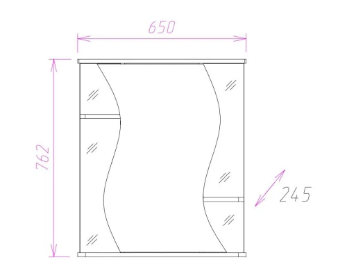 Зеркальный шкаф 65x76,2 см белый глянец R Onika Лилия 206511