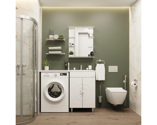 Тумба с раковиной белый глянец 120 см Onika Космос 106019 + 612002