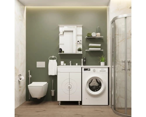 Тумба с раковиной белый глянец 120 см Onika Космос 106019 + 612001