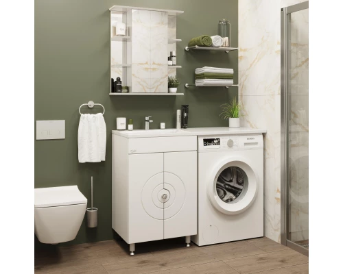 Тумба с раковиной белый глянец 120 см Onika Космос 106019 + 612001