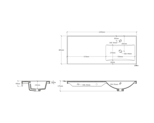 Комплект мебели белый глянец 120 см Onika Космос 106019 + 612002 + 205531
