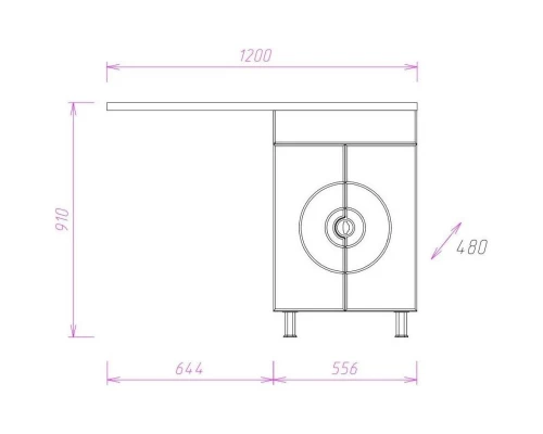 Комплект мебели белый глянец 120 см Onika Космос 106019 + 612002 + 205531