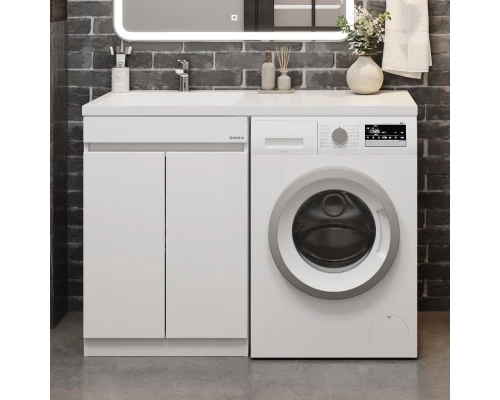 Тумба с раковиной белый глянец 120 см Onika Милтон Нова 105802 + FC-00001871