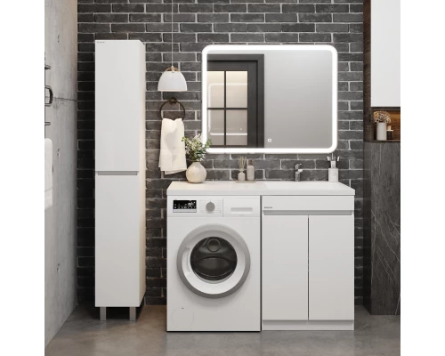 Тумба с раковиной белый глянец 120 см Onika Милтон Нова 105802 + FC-00001870