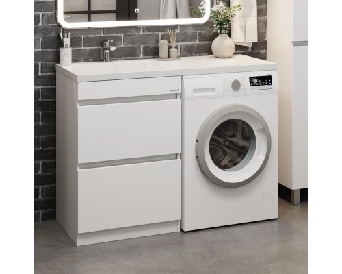 Тумба с раковиной белый глянец 120 см Onika Милтон 105801 + FC-00001871