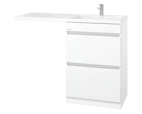Тумба с раковиной белый глянец 120 см Onika Милтон 105801 + FC-00001870