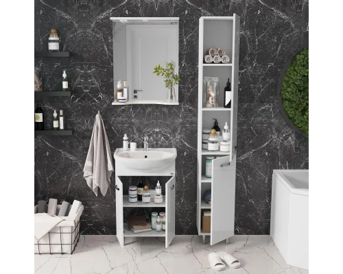 Комплект мебели белый глянец 55,5 см Onika Коралл 105558 + 4620008192765 + 205501