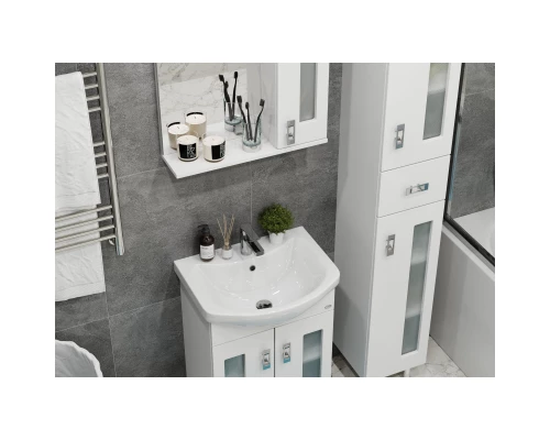 Тумба с раковиной белый глянец 55 см Onika Кристалл 105555 + 1WH501702