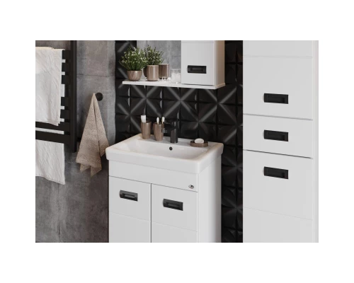 Тумба с раковиной белый глянец 55 см Onika Балтика 105552 + 1WH302126