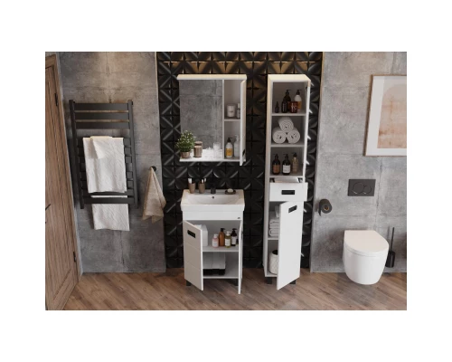 Тумба с раковиной белый глянец 55 см Onika Балтика 105552 + 1WH302126