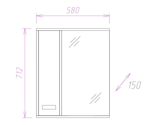 Комплект мебели венге луизиана/ясень шимо светлый 54 см Onika Гамма 105537 + UM-ERI55/1 + 205827