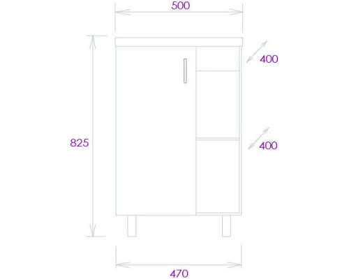 Комплект мебели дуб сонома/серый матовый 50 см Onika Милтон 105035 + 4630055557578 + 204803