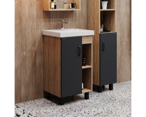 Комплект мебели дуб сонома/серый матовый 50 см Onika Милтон 105035 + 4630055557578 + 204803