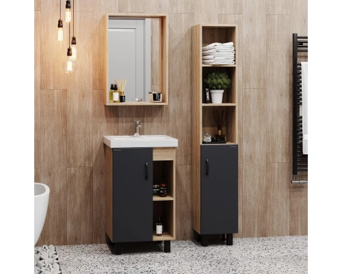 Комплект мебели дуб сонома/серый матовый 50 см Onika Милтон 105035 + 4630055557578 + 204803