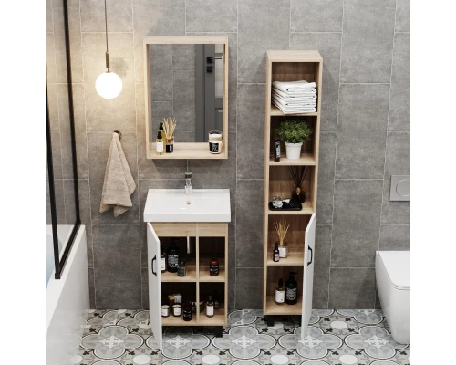 Тумба с раковиной дуб сонома/белый матовый 50 см Onika Тимбер 105034 + 4630055557578