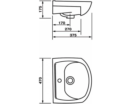 Комплект мебели белый глянец 47 см Onika Коралл 104701 + 604701 + 204501