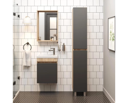 Комплект мебели дуб сонома/серый матовый 45,5 см Onika Милтон 104511 + 4640021065907 + 204803