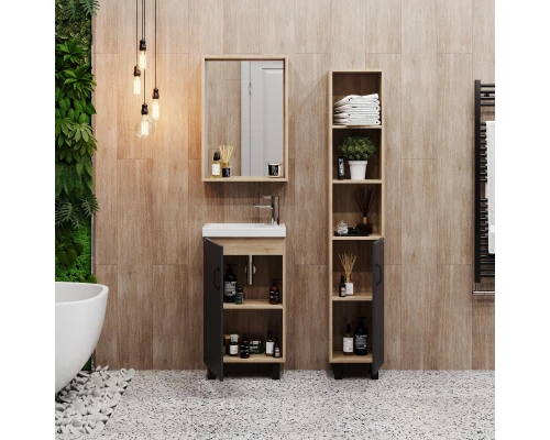 Комплект мебели дуб сонома/серый матовый 45,5 см Onika Тимбер 104509 + 4640021065907 + 204803