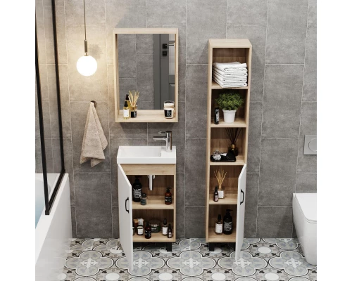 Тумба с раковиной дуб сонома/белый матовый 45,5 см Onika Тимбер 104508 + 4640021065907